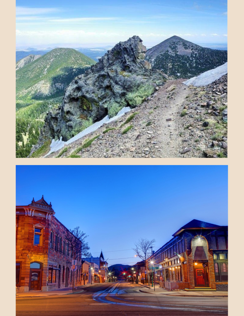 Unlike Phoenix, Flagstaff stays dramatically cooler throughout the summer months. The fresh mountain air, shaded hiking trails, and outdoor patios make it one of Arizona’s top weekend escapes during extreme desert heat.